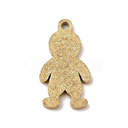 304 Stainless Steel Textured Pendants Ion Plating(IP) STAS-J040-09B-G-1