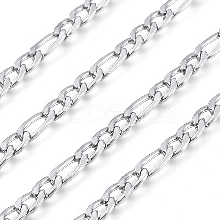 Tarnish Resistant 304 Stainless Steel Figaro Chains CHS-M001-04P-1