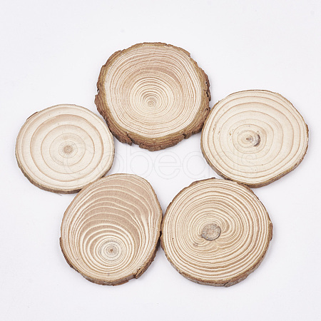 Undyed Unfinished Wooden Cabochons WOOD-T011-25-1