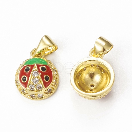Brass Micro Pave Cubic Zirconia Charms KK-E068-VB322-1
