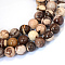 Natural Zebra Jasper Round Bead Strands, 8~8.5mm, Hole: 1mm, about 45~47pcs/strand, 15 inch