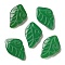 Dyed Natural Malaysia Jade Caraved Cabochons, Leaf, Green, 21x13.5x3.5mm