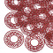 430 Stainless Steel Filigree Joiners Links, Spray Painted, Etched Metal Embellishments, Donut, Red, 30x0.3mm