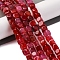 Natural Dragon Veins Agate Beads Strands, Dyed & Heated, Cube, Crimson, 7~8x7~8x7~8mm, Hole: 0.9mm, about 56pcs/strand, 14.57''(37cm)