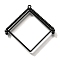 Alloy Open Back Bezel Pendants, For DIY UV Resin, Epoxy Resin, Cadmium Free & Nickel Free & Lead Free, Rhombus, Black, 42.5x43x3.5mm, Hole: 1.4mm