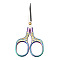 Plum Pattern Stainless Steel Scissors, Embroidery Scissors, Sewing Scissors, with Zinc Alloy Handle, Rainbow Color, 12.6x5.8cm