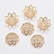 304 Stainless Steel Bead Caps, Flower, Golden, 11x4mm, Hole: 1mm