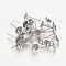 Tarnish Resistant 304 Stainless Steel Stud Earring Findings, Half Round, Stainless Steel Color, 4mm, Pin: 0.8mm