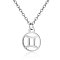 Non-Tarnish 201 Stainless Steel Pendants Necklaces, Flat Round with Constellations, Gemini, 16.3 inch(40cm)x1mm