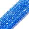 Imitation Austrian Crystal 5301 Bicone Beads, Faceted Glass Beads Strands, Blue, 3.5~3.8x3~3.5mm, Hole: 0.5mm, about 113~115pcs/strand, 36~36.5cm