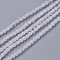 Natural White Jade Beads Strands, Faceted, Round, White, 3~3.5x2.5~3mm, Hole: 0.3mm, about 114~141pcs/strand, 15.1~16.4 inch(38.4~41.8cm)