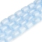 Natural Selenite Beads Strands, Dyed, Drum, Light Sky Blue, 12x8mm, Hole: 1.2mm, about 32pcs/strand, 15.43''(39.2cm)