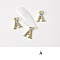 Alloy Rhinestone Cabochons, Nail Art Decoration Accessories, with Jump Ring, Letter, Golden, Letter.A, 11~14x5~12mm