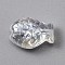 Electroplate Glass Beads, AB Color Plated, Fish, Clear, 10x14x6mm, Hole: 0.8mm