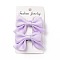 Solid Color Bowknot Cloth Alligator Hair Clip, Hair Accessories for Girls, Lilac, 42~45x70~74x13~14mm, 2pcs/card