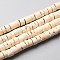 Coconut Beads Strands, Flat Round, Antique White, 5x2.5~5mm, Hole: 1mm, about 160pcs/strand, 23.82''(60.5cm)