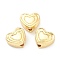 Alloy Beads, Cadmium Free & Lead Free, Heart, Real 18K Gold Plated, 7x8x4mm, Hole: 1.6mm