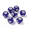 Polymer Clay Rhinestone Beads, Pave Disco Ball Beads, Round with Flower, Sapphire, 16mm, Hole: 1.6~1.8mm