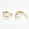 Brass Hoop Earring Findings with Latch Back Closure X-KK-S350-072G-3