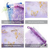 Kissitty 100Pcs 2 Style Gold Stamping Butterfly Rectangle Organza Gift Bags OP-KS0001-01-10