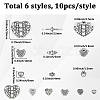 60Pcs 6 Styles Tibetan Style Alloy Beads TIBE-SC0002-44-2