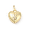 Brass Micro Pave Cubic Zirconia Pendants KK-D317-090G-1