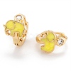 Brass Micro Pave Clear Cubic Zirconia Huggie Hoop Earrings EJEW-P187-D-5
