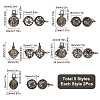 SUNNYCLUE 10Pcs 5 Styles Round Brass Hollow Cage Pendants KK-SC0003-05-2