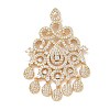 Eco-friendly Brass Micro Pave Clear Cubic Zirconia Big Pendants KK-D079-01G-1