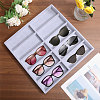 10-Slot Wood Covered with Velvet Sun Glasses Storage Tray ODIS-WH0025-174-4