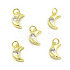 Brass Micro Pave Cubic Zirconia Charms KK-E068-VB230-2