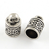 Tibetan Style Column Alloy Cord Ends X-PALLOY-S041-01AS-RS-1