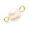 Natural Cultured Freshwater Pearl Beads Links Connectors X1-PALLOY-JF00941-02-3