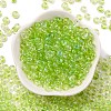 3/0 Baking Paint Transparent Colours Glass Round Beads SEED-L011-13A-14-2