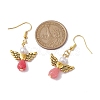 Angel Antique Golden Alloy & Resin Dangle Earrings EJEW-JE05686-05-3