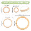 8Pcs 4 Styles Unfinished Wood Rings WOOD-GA0001-69-2