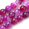 Natural Striped Agate/Banded Agate Beads Strands G-S259-04-4mm-3
