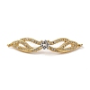 Rack Plating Brass Pave Clear Cubic Zirconia Connector Charms KK-K377-83G-1