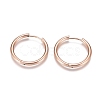 Ion Plating(IP) 304 Stainless Steel Huggie Hoop Earrings EJEW-G272-01-20mm-RG-1