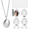 DIY 316 Stainless Steel Locket Pendant Necklaces Making Kits NJEW-HY0001-04A-1