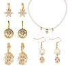 4Pcs 2 Styles Brass Micro Pave Cubic Zirconia & 2Pcs Stainless Steel Rhinestone Pendants Findings Kits FIND-TA0010-18-2