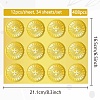 34 Sheets Self Adhesive Gold Foil Embossed Stickers DIY-WH0509-086-2