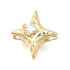 Brass Micro Pave Clear Cubic Zirconia Beads KK-U061-15B-G-1