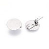 304 Stainless Steel Brooch Cabochon Settings X-STAS-E547-08J-P-1
