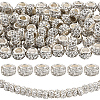 80Pcs Polymer Clay Rhinestone European Large Hole Beads with Silver Color Plated Brass Cores FPDL-LT0001-02E-1