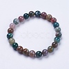 Natural Indian Agate Beaded Stretch Bracelets BJEW-I253-8mm-11-7