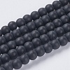 Synthetic Black Stone Beads Strands X-G-G508-6-1