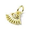 Eye Theme Brass Micro Pave Cubic Zirconia Charms KK-H475-58G-08-2