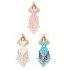 3Pcs 3 Colors Glass Seed Beaded Angel Pendants PALLOY-MZ0089296-1