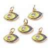 Brass Micro Pave Clear Cubic Zirconia Charms KK-C100-15G-B01-1